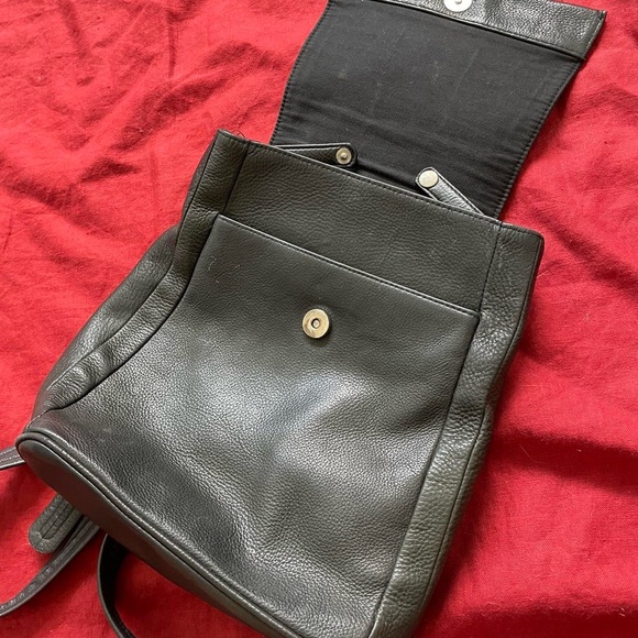 Vintage Black Leather Backpack main image 8